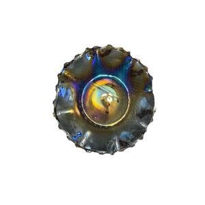 Indiana Glass Blue Iridescent‎ Carnival glass Diamond Point Plate ~ 10"